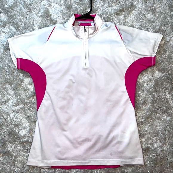 Adidas Performance Formotion Zipper Front White & Pink Top - Picture 1 of 7
